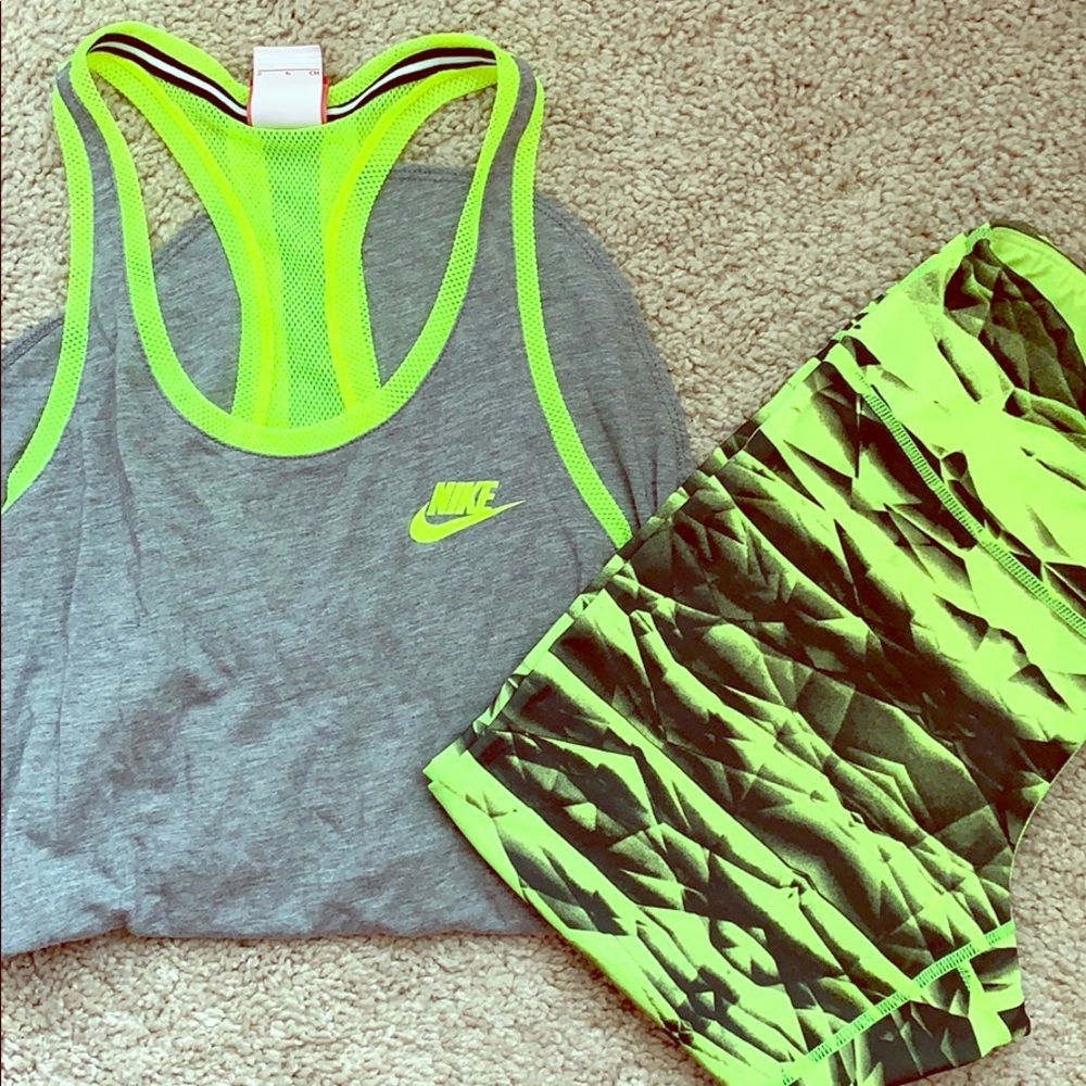 Matching Nike tank top and Zella work our outfit